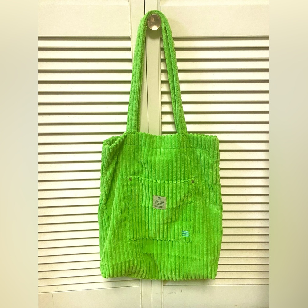 BDG Urban Outfitters Neon Green Corduroy Tote Bag
